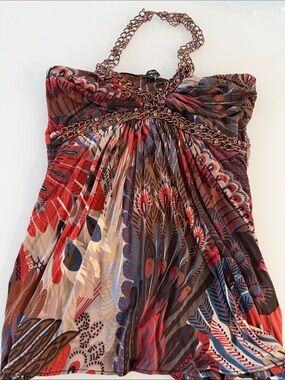 Sly Women’s Strapless Multicolor Boho Print Top